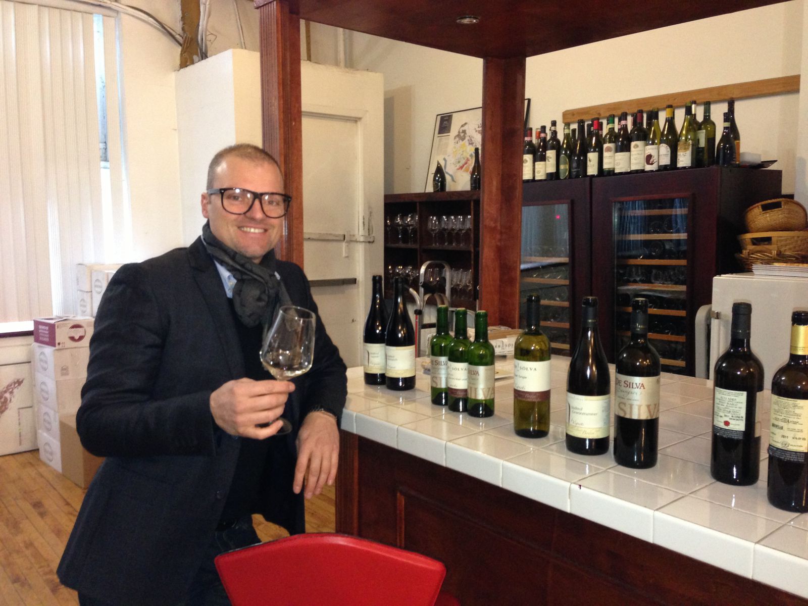 Stephan Soelva owner of Peter Soelva winery at Vignaioli Office