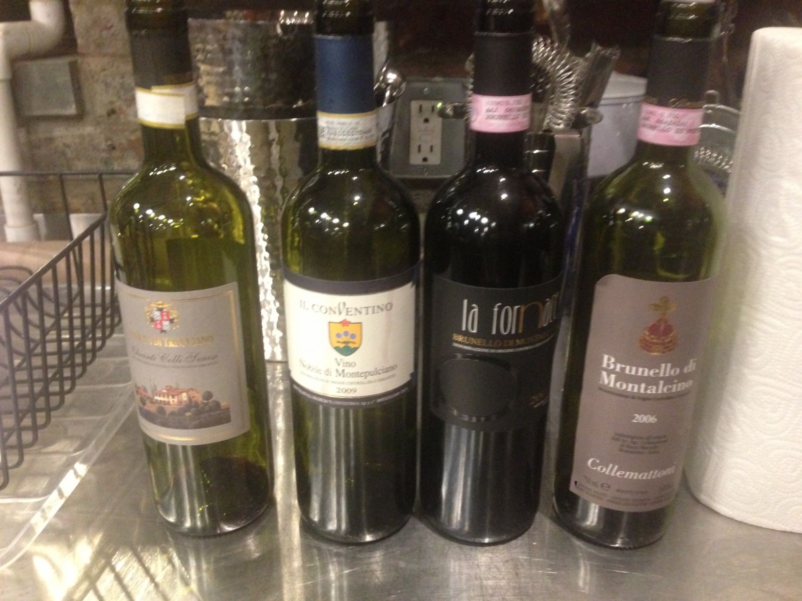 wines line up for the Sangiovese Class