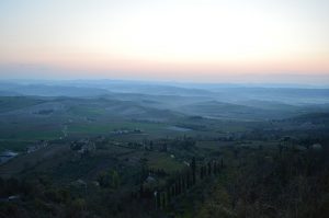 sunrise in montalcino